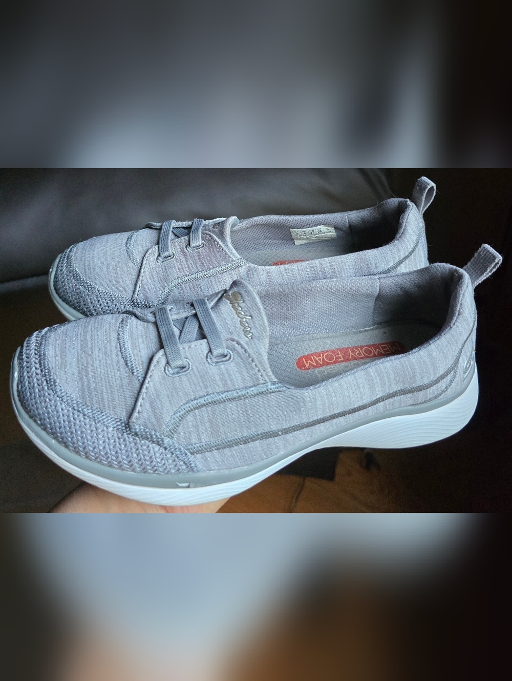 Sz 7 Women's SKECHERS MICROBURST 2.0 Best Ever Slip-on Grey Shoes